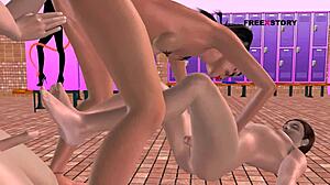 Animated Threesome MMF Cartoon with Hindi Audio Sex Story