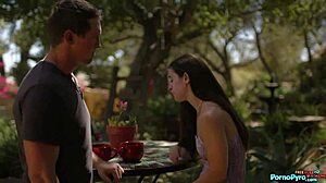 Pierce Paris devours Abbie Maley's pussy on a wild family trip outdoors.