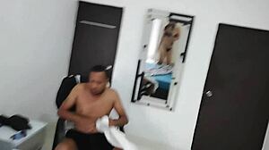 Naked stepdaughter sneaks in after wife's gone