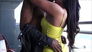 Sandra bends over for big black cock fucking on the balcony, her sexy ass taking every thrust