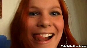 cute redhead yulia feels intense pleasure banging in group