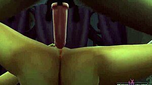 Lesbian Vampire Couple Tastes Plastic Cock in Hot Animations