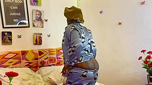 First class student has a quick encounter in her room