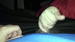 Sarah gives a casual handjob to cock in narrative