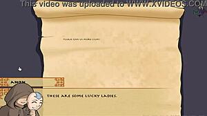 this avatar hentai has the brunette lesbian giving a sexy blowjob in the four elements trainer part 3.