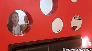 latina brunette in an intriguing interracial amateur scene with filming