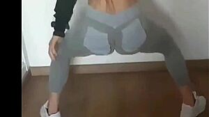 my neighbor in spandex, moving her body seductively