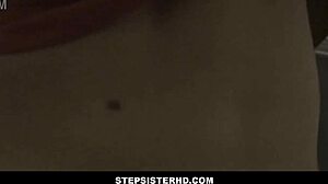 Stepsisterhd catches stepbrother in bathroom for sneaky family fun pov  