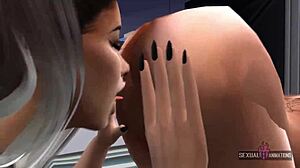 Hot girls reunite in lesbian 4-some: fingering pussies, licking with toys in hardcore 3D animations.