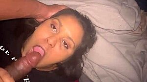 Veronica, the gamer girl, enjoys her friend's big black cock in her mouth for a cumshot.