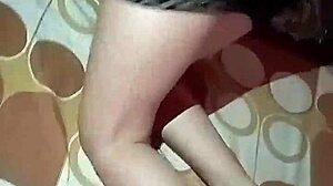 Latina virgin enjoys playing with her toys at home