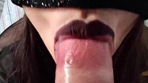 This cute teen sucks cock passionately, feeling horny and excited.