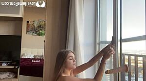 I'm fooling around at home with my new dildo, teasing myself to orgasm