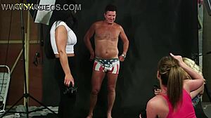 Milfs tease cocks in clothed photoshoot group