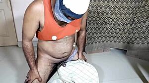 Hard cock fucked in the steel bucket