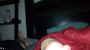 Sarah gives a casual handjob to cock in narrative