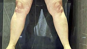 Bbw pissing nice and slow in morning shower