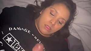 Veronica, the gamer girl, enjoys her friend's big black cock in her mouth for a cumshot.