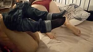 French Slut In Satin Lingerie Gets Doggy Style Blowjob And Rimming