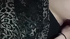 Latina virgin enjoys playing with her toys at home