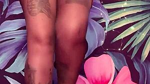 tease in pantyhose and latex dress with nylon leggings