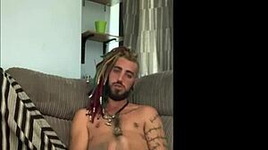 Emo Punk Dreddy Strokes Tattooed Cock Solo