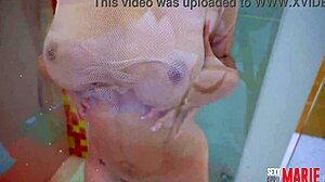 Step sister says, come here in the shower, let's fuck hard together now.