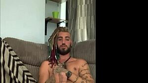 Emo Punk Dreddy Strokes Tattooed Cock Solo