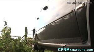 Feeling The Thrill Of Cfnm Amateur Handjob In The Car With Blonde Babe