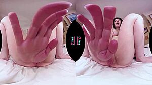 vrhush siouxsie q masturbating with a dildo in pov vr, spanking and jerk off instructions