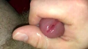 Messy cumshot on belly before something!