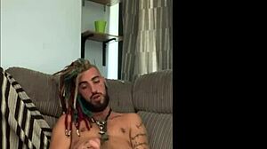 Emo Punk Dreddy Strokes Tattooed Cock Solo