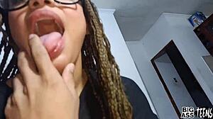 Hot latina stepsister sucks and swallows cock in homemade doggystyle session