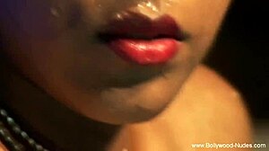 Lady In Red Performs Graceful Ritual Dance