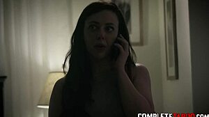 Brunette femdom teen sucks and rides big interracial cock.