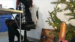 European Amateur With Small Tits Masturbates Her Hairy Pussy Before Dinner