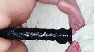 Big ass bbw enjoys riding a dildo toy.