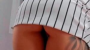 Safada Cleaning Window And Showing Off To Neighbor