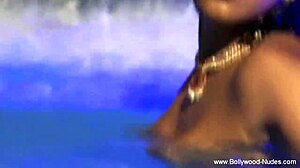 Lady In Red Performs Graceful Ritual Dance