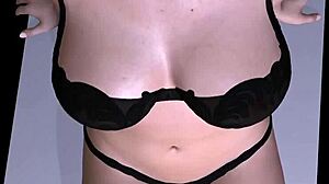 A milf handles laundry on a busy day.