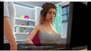 Milf With Big Tits Kisses College Girl In Milfy City Hentai