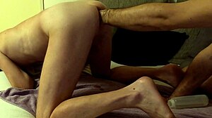 Bareback fucking and fisting by a hot hairy guy