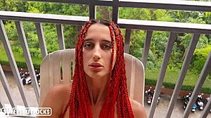 beautiful girl playing with pussy using sex toys at the resort. amateur solo session with young 18+ babe