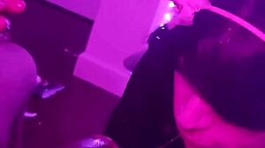 Leashed shemale slut, suck my cock deep in the garage and make me cum balls deep!