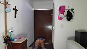 Big dildo anal delivery leads to squirting