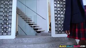 Why did that ebony teen choose a thick white cock?