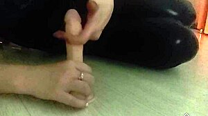 Girl passionate handjob dildo and masturbate pussy