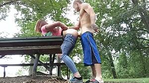 me and my girl having sex outdoors.