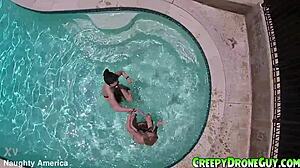 Lesbians filmed by a drone