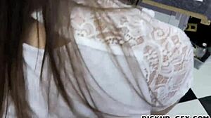 Amateur European Babe Blows Monster Cock Outdoors For Cash